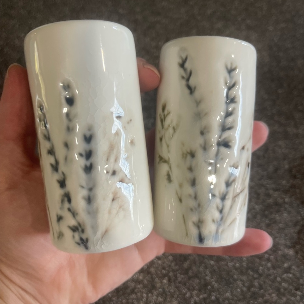 Magnolia - Floral Pressed Salt & Pepper Shakers